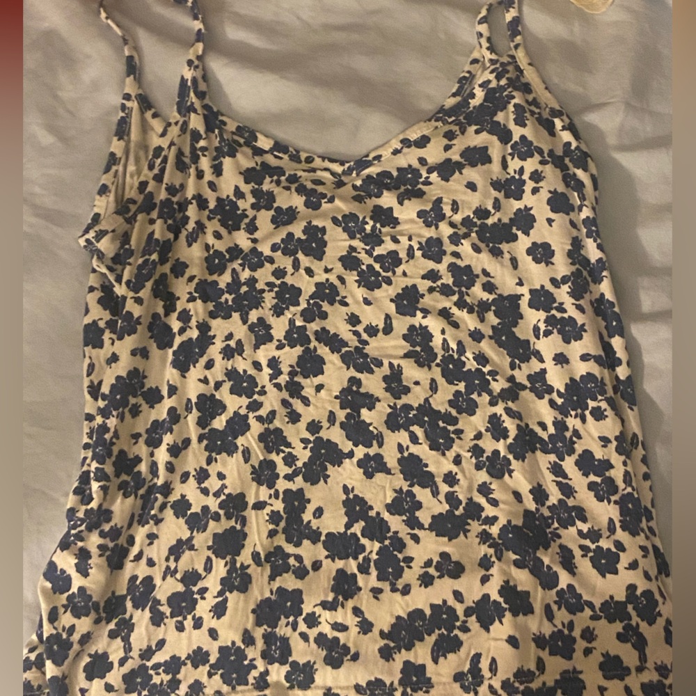 Old Navy Blue Floral Tank Top